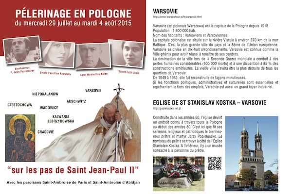 Pèlerinage en Pologne sur les pas du saint Jean-Paul II